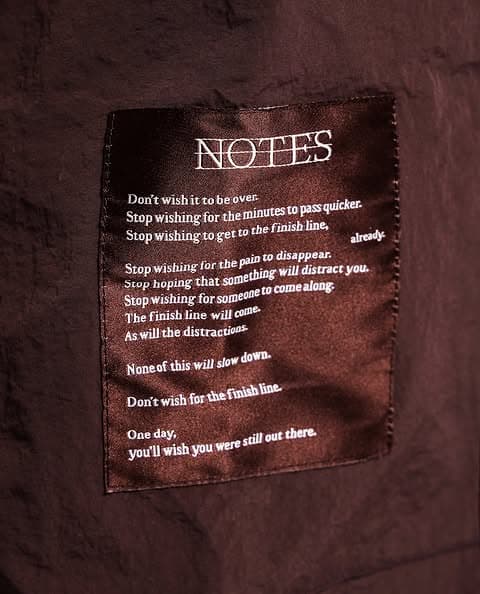 Notes Running prints a full poem onto its new pant